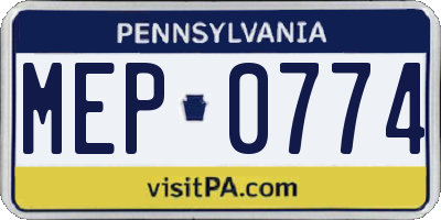 PA license plate MEP0774
