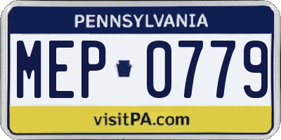 PA license plate MEP0779