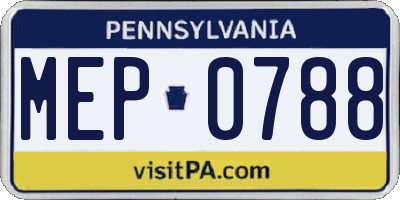 PA license plate MEP0788