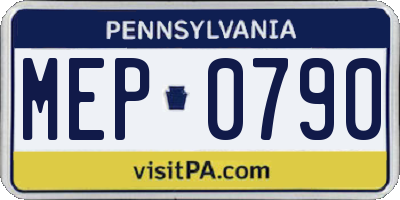 PA license plate MEP0790