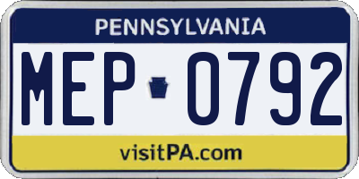 PA license plate MEP0792
