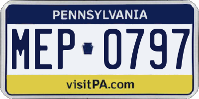PA license plate MEP0797