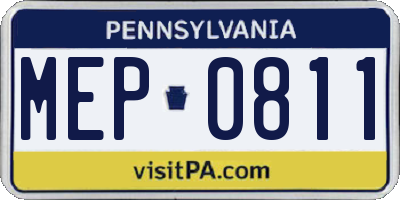 PA license plate MEP0811