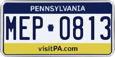 PA license plate MEP0813