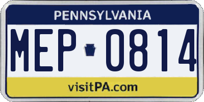 PA license plate MEP0814