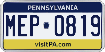 PA license plate MEP0819