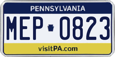 PA license plate MEP0823
