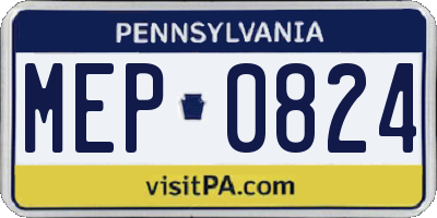 PA license plate MEP0824