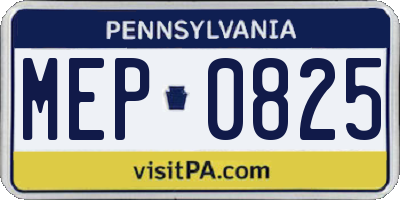 PA license plate MEP0825