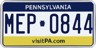 PA license plate MEP0844