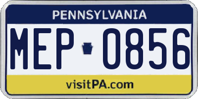 PA license plate MEP0856
