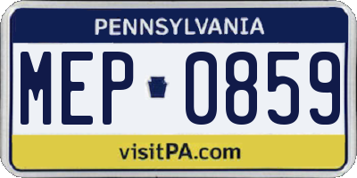 PA license plate MEP0859