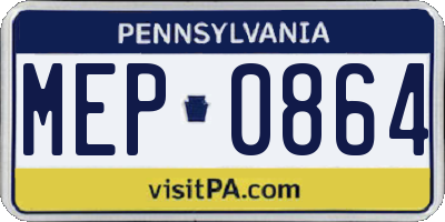PA license plate MEP0864