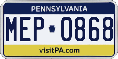 PA license plate MEP0868