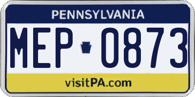 PA license plate MEP0873