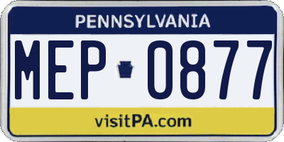 PA license plate MEP0877