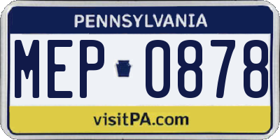 PA license plate MEP0878
