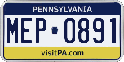 PA license plate MEP0891