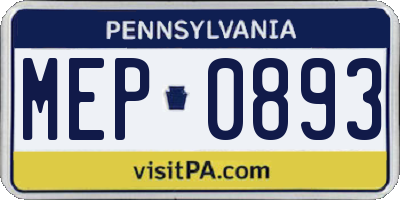 PA license plate MEP0893