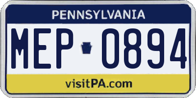 PA license plate MEP0894
