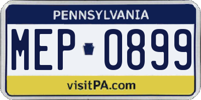 PA license plate MEP0899