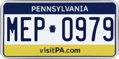 PA license plate MEP0979