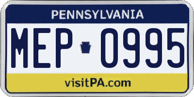 PA license plate MEP0995