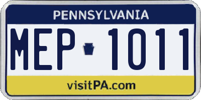 PA license plate MEP1011