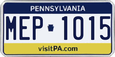 PA license plate MEP1015