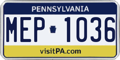 PA license plate MEP1036