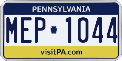 PA license plate MEP1044