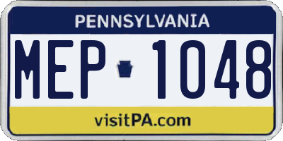 PA license plate MEP1048