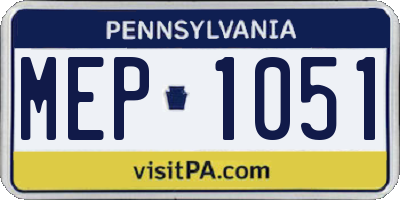PA license plate MEP1051