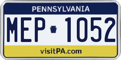 PA license plate MEP1052