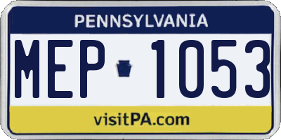 PA license plate MEP1053