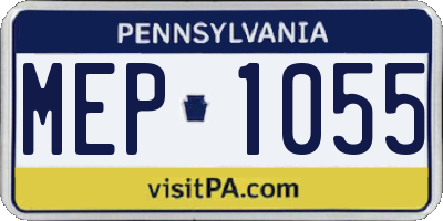 PA license plate MEP1055