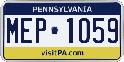 PA license plate MEP1059