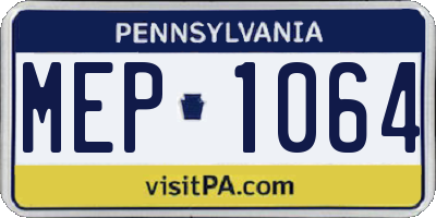 PA license plate MEP1064