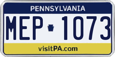 PA license plate MEP1073