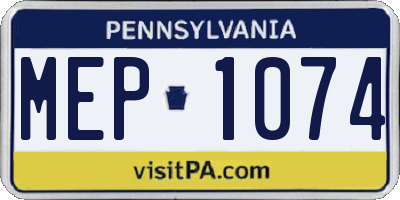 PA license plate MEP1074