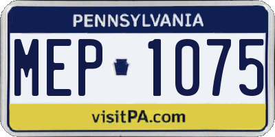 PA license plate MEP1075