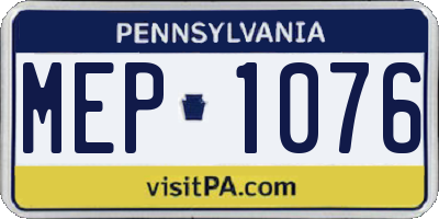 PA license plate MEP1076