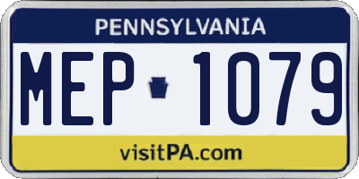PA license plate MEP1079