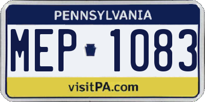 PA license plate MEP1083