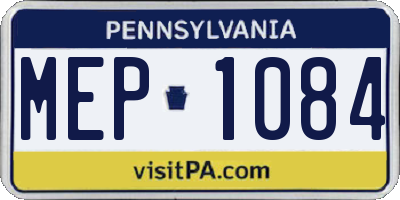 PA license plate MEP1084
