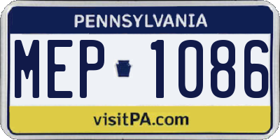 PA license plate MEP1086