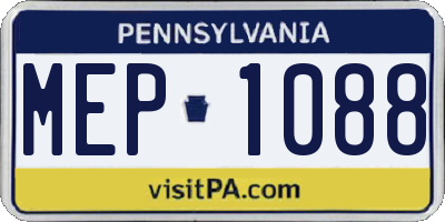 PA license plate MEP1088