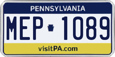 PA license plate MEP1089