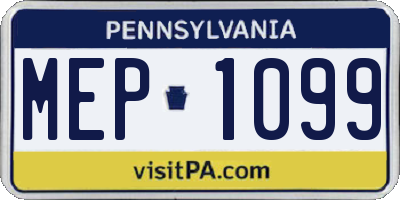 PA license plate MEP1099