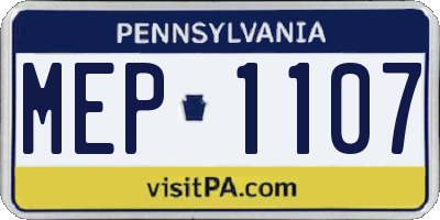 PA license plate MEP1107
